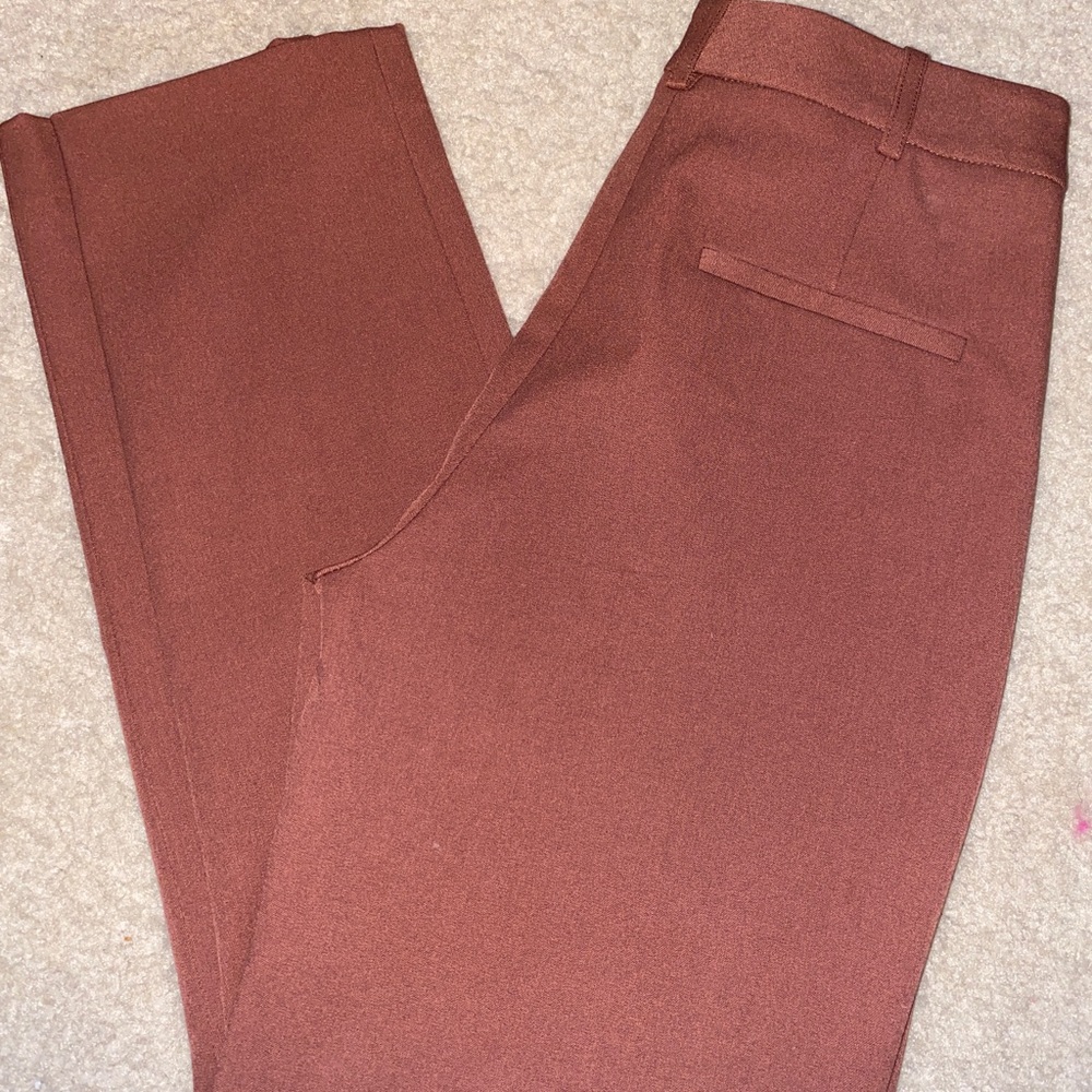 NWOT Gianni Bini Brown Straight Leg Slim Pants; Size 0